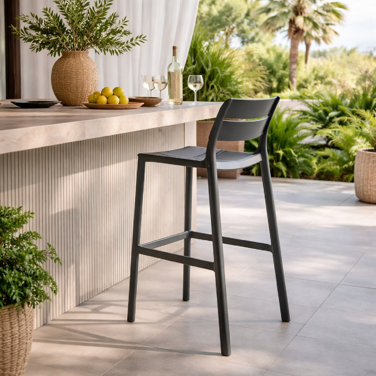   Regenerated Fiberglass Outdoor Bar Stool | Oroa.com