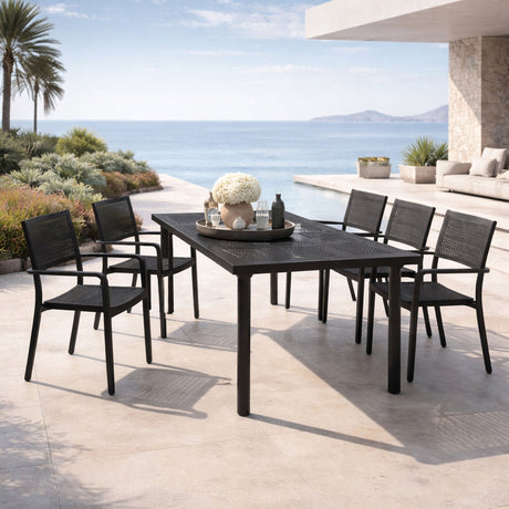 Extendable Outdoor Dining Table with Umbrella Hole | Nardi Libeccio