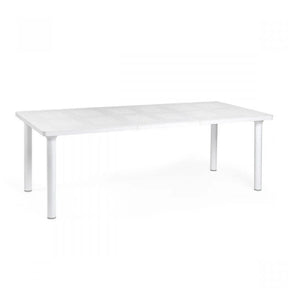 Extendable Outdoor Dining Table with Umbrella Hole – Libeccio – outdoor front view