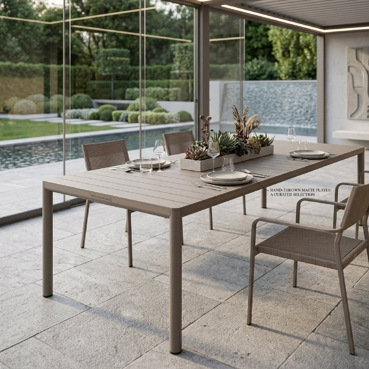   Slatted Extendable Outdoor Dining Table | Oroa.com