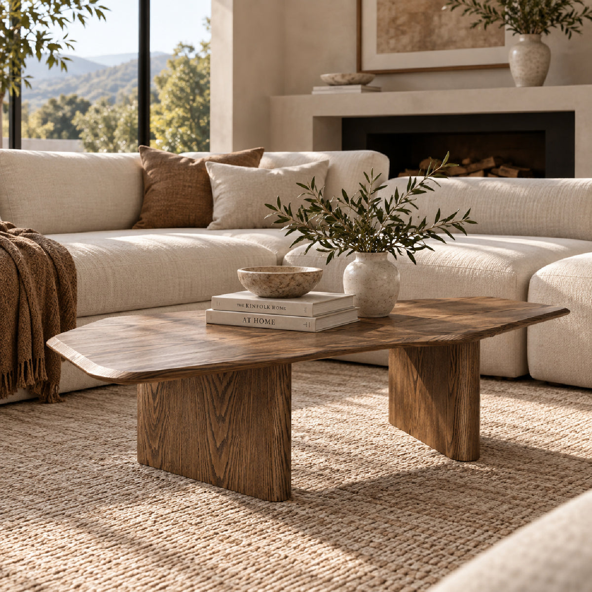 Contemporary Rustic Ash Wood Coffee Table | Maison Naturelle