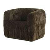Ruched Chenille Swivel Chair | Novi Living Robson