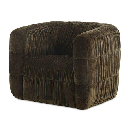 Ruched Chenille Swivel Chair | Novi Living Robson