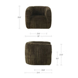 Ruched Chenille Swivel Chair | Novi Living Robson