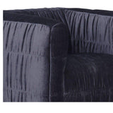 Blue Ruched Chenille Swivel Chair | Novi Living Robson