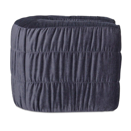 Blue Ruched Chenille Swivel Chair | Novi Living Robson