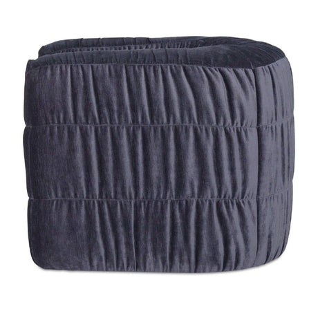 Blue Ruched Chenille Swivel Chair | Novi Living Robson