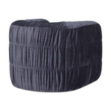Blue Ruched Chenille Swivel Chair | Novi Living Robson