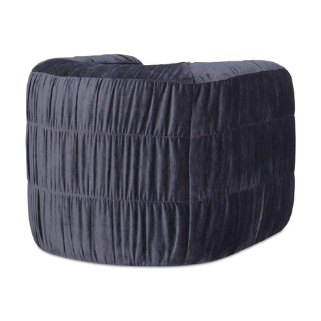 Blue Ruched Chenille Swivel Chair | Novi Living Robson