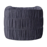 Blue Ruched Chenille Swivel Chair | Novi Living Robson
