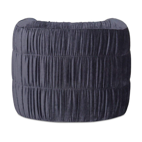 Blue Ruched Chenille Swivel Chair | Novi Living Robson