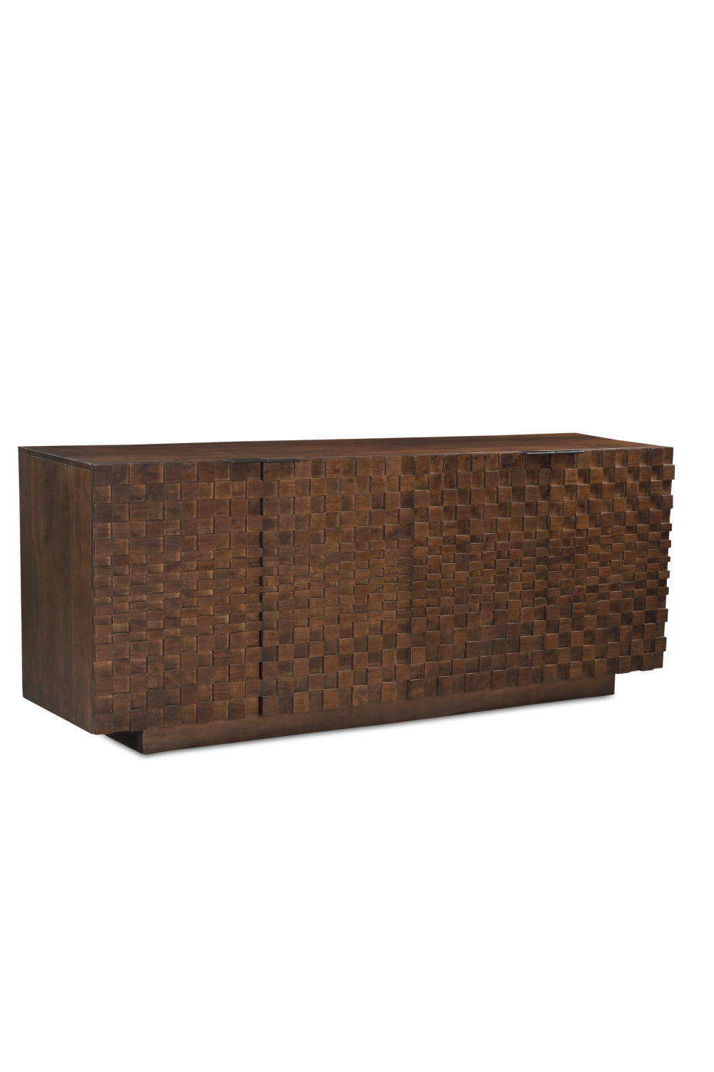 Modern European furniture - Geometric-Patterned Acacia 4-Door Sideboard - www.oroa.com