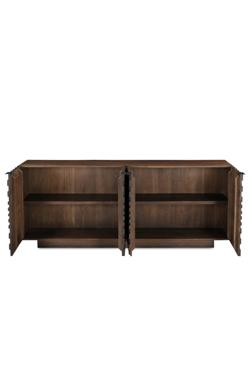 Modern European furniture - Geometric-Patterned Acacia 4-Door Sideboard - www.oroa.com