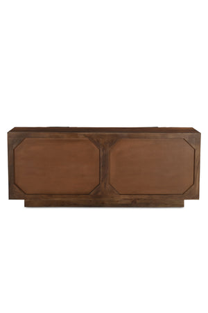 Modern European furniture - Geometric-Patterned Acacia 4-Door Sideboard - www.oroa.com