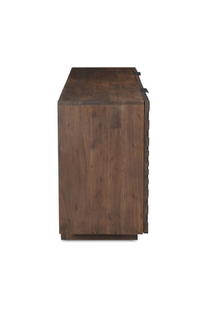 Modern European furniture - Geometric-Patterned Acacia 4-Door Sideboard - www.oroa.com