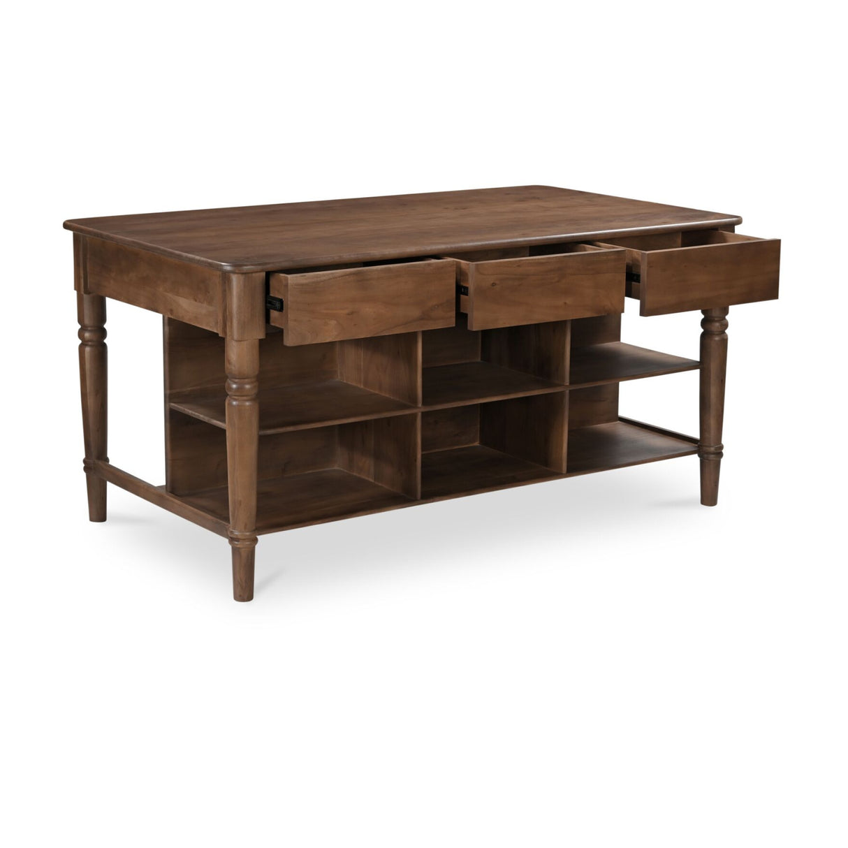 Modern European furniture - Acacia 3-Drawer Kitchen Island - www.oroa.com