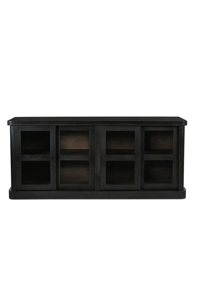 Modern European furniture - Black 4-Sliding Door Sideboard - www.oroa.com