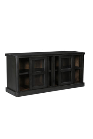 Modern European furniture - Black 4-Sliding Door Sideboard - www.oroa.com
