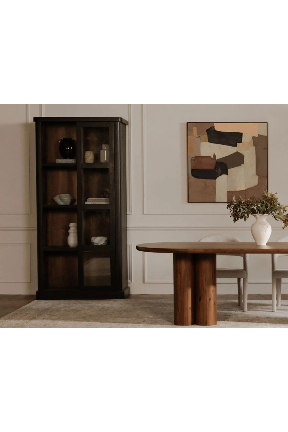 Modern European furniture - Black Sliding-Door Tall Cabinet - www.oroa.com