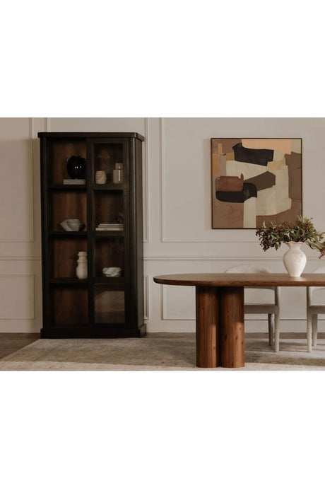 Modern European furniture - Black Sliding-Door Tall Cabinet - www.oroa.com