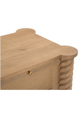Modern European furniture - Oak Turned-Leg 2-Drawer Nightstand - www.oroa.com