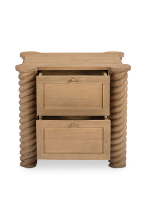   Modern European furniture - Oak Turned-Leg 2-Drawer Nightstand - www.oroa.com | Oroa.com