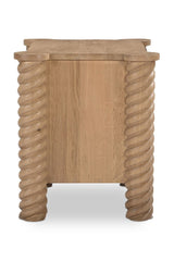 Modern European furniture - Oak Turned-Leg 2-Drawer Nightstand - www.oroa.com