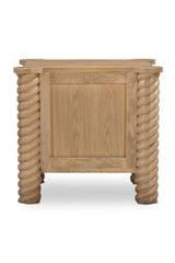 Modern European furniture - Oak Turned-Leg 2-Drawer Nightstand - www.oroa.com