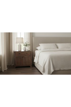 Wooden 2-Door Charging Nightstand | Novi Living Gene | Oroa.com