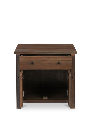 Wooden 2-Door Charging Nightstand | Novi Living Gene | Oroa.com