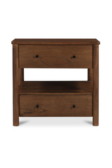 Modern European furniture - 2-Drawer Wooden Charging Nightstand - www.oroa.com