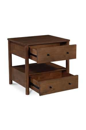 2-Drawer Wooden Charging Nightstand | Novi Living Lottie | Oroa.com