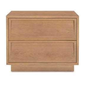 Modern European furniture - Natural Hardwood 2-Drawer Nightstand - www.oroa.com