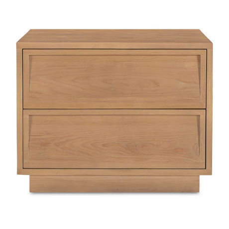 Modern European furniture - Natural Hardwood 2-Drawer Nightstand - www.oroa.com