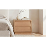 Modern European furniture - Natural Hardwood 2-Drawer Nightstand - www.oroa.com