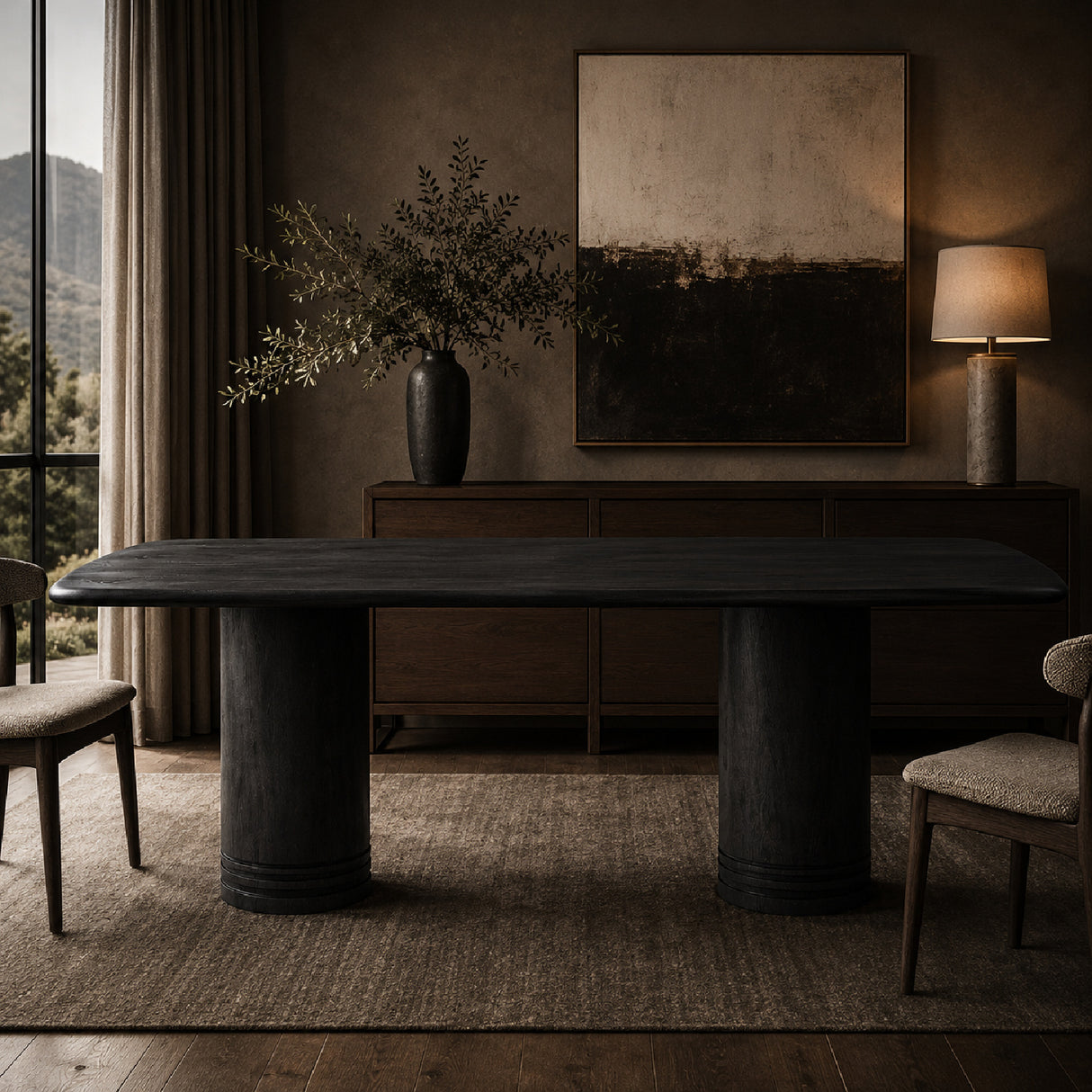 Black Acacia Dining Table L | Novi Living Daphne