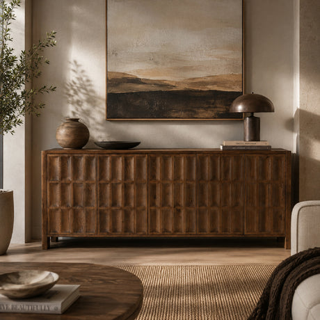 Carved Oak 5-Door Sideboard | Novi Living Roland
