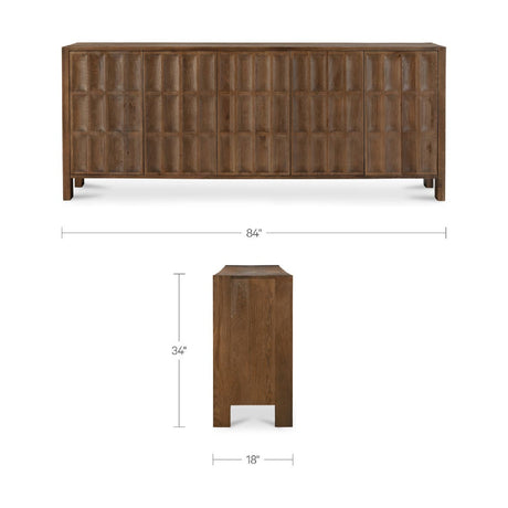 Carved Oak 5-Door Sideboard | Novi Living Roland