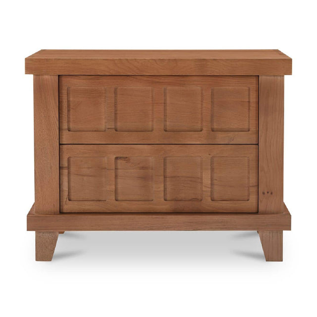 Modern European furniture - Oak Carved 2-Drawer Nightstand - www.oroa.com