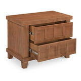 Modern European furniture - Oak Carved 2-Drawer Nightstand - www.oroa.com