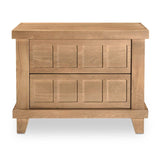 Modern European furniture - Oak Carved 2-Drawer Nightstand - www.oroa.com