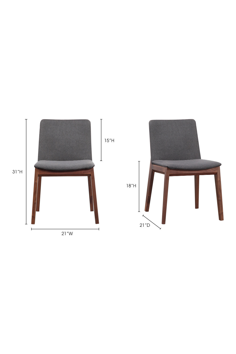 Modern European furniture - American Walnut Framed Dining Chairs (2) - www.oroa.com