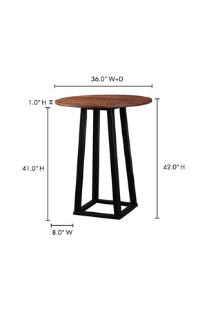 Solid Walnut Bar Table | Novi Living Tri-Mesa