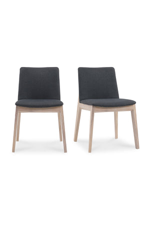 Modern European furniture - Oak Framed Padded Dining Chairs (2) - www.oroa.com