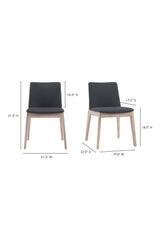 Modern European furniture - Oak Framed Padded Dining Chairs (2) - www.oroa.com