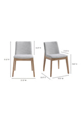 Modern European furniture - Oak Framed Padded Dining Chairs (2) - www.oroa.com