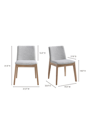 Modern European furniture - Oak Framed Padded Dining Chairs (2) - www.oroa.com