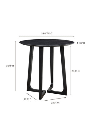 Black Solid Ash Counter Table | Novi Living Godenza