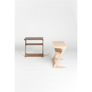 Modern European furniture - Matte Walnut Z-Shaped Accent Table - www.oroa.com