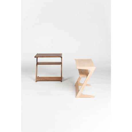 Modern European furniture - Matte Walnut Z-Shaped Accent Table - www.oroa.com